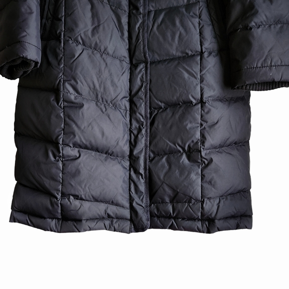 Crew Clothing Co. Women Black Down Puffer Coat Size L Detachable Faux Fur Hood - Picture 9 of 13